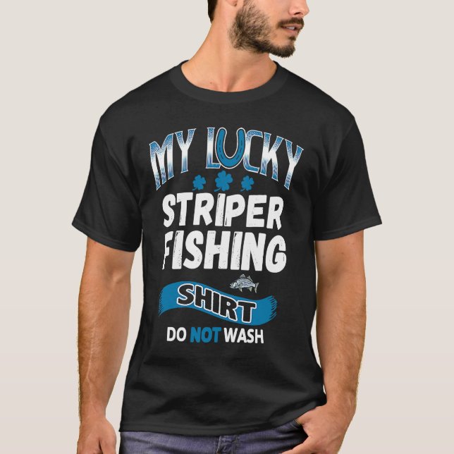 T-shirt Pour Pêcheurs Striper Pêche Lucky Striper (Devant)