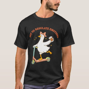 T-shirt Pour réguler les émotions, drôle de scooter d'oie