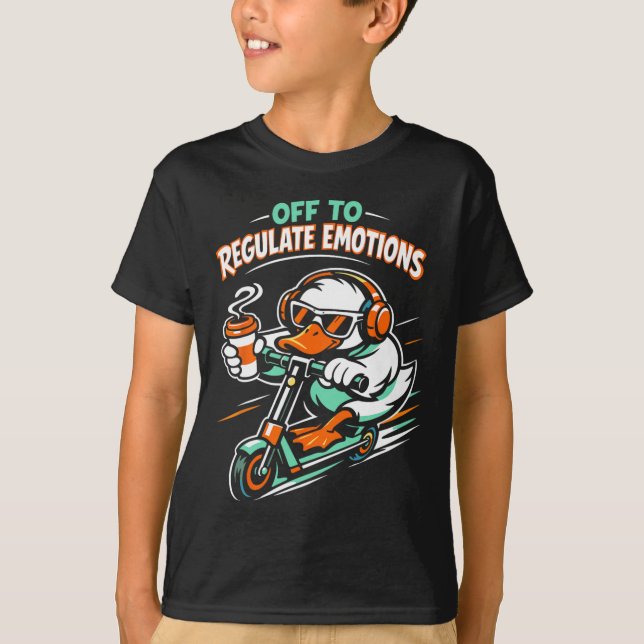 T-shirt Pour réguler les émotions Funny Duck Scooter Menta (Devant)