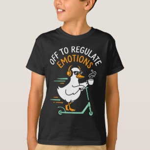 T-shirt Pour réguler les émotions, scooter d'oie drôle