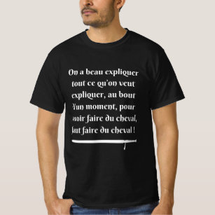 T-shirt pour savoir faire du cheval (blanc)