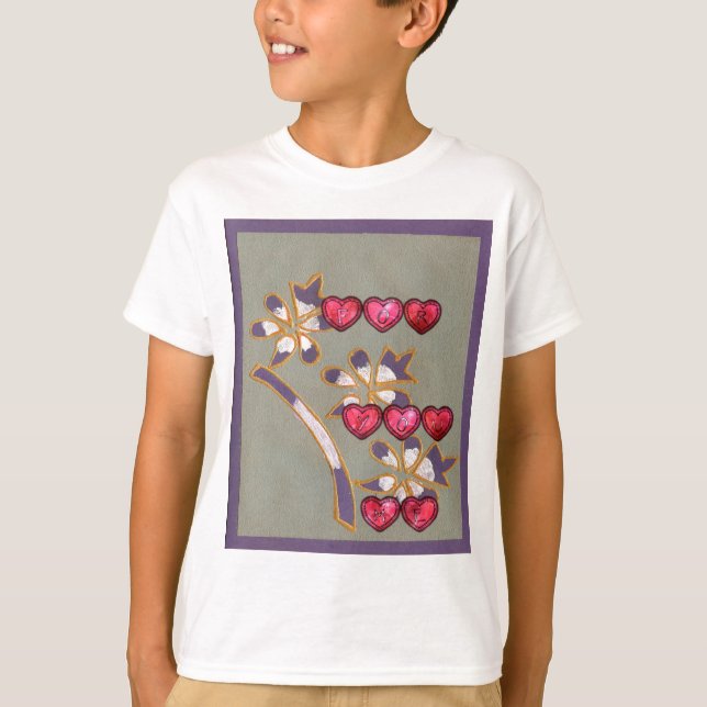 T-shirt Pour toi de ma part : Conception de cœurs floraux  (Devant)