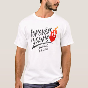 T-shirt Pour toujours votre nom personnalisé Valentine T-