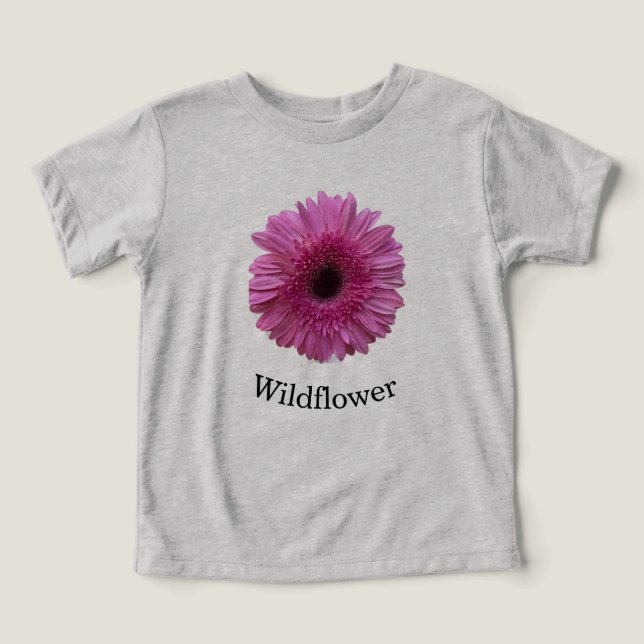 T-shirt pour tout-petit à fleurs de gerbera rose p (Design Recto)