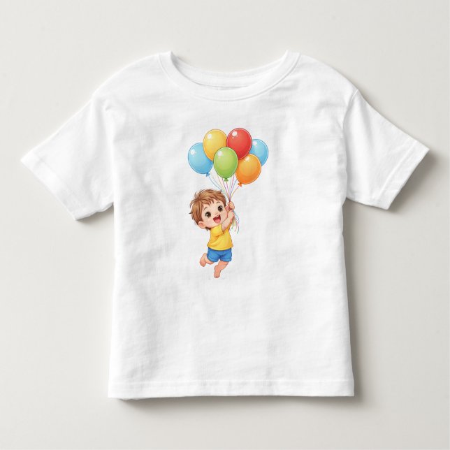 T-Shirt pour Tout-Petit avec ballon d'anniversaire (Devant)