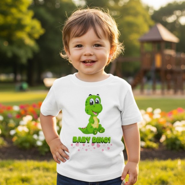 T-shirt pour tout-petit avec un bébé dinosaure ver (Créateur téléchargé)