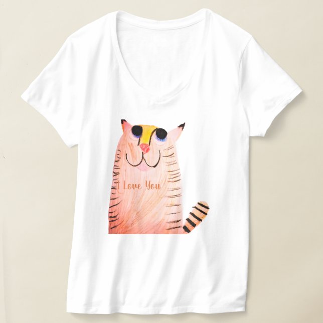 T-shirt pour tout-petit avec un mignon chat orange (Poser)