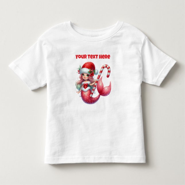 T-shirt pour tout-petit de sirène de Noël (Devant)