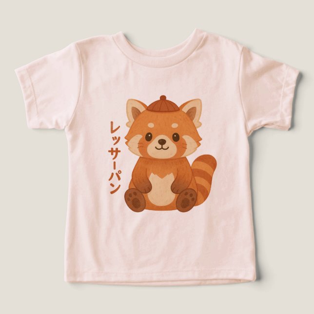 T-shirt pour tout-petit Panda roux (Design Recto)