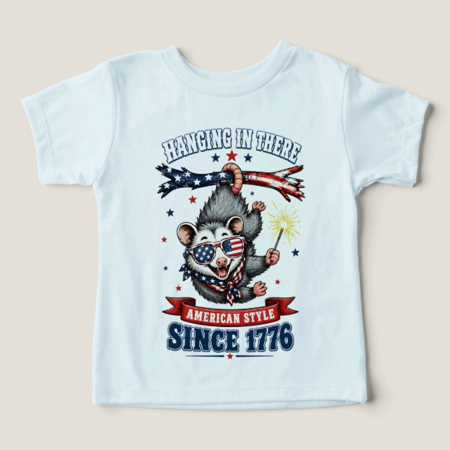 T-shirt pour tout-petit représentant un opossum pe (Design Recto)