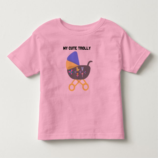 T-shirt pour tout-petit Trolly Rose Mignon (Devant)