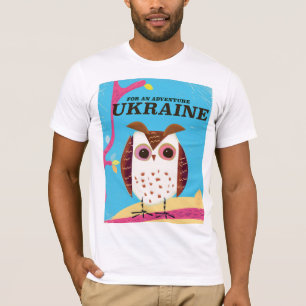 T-shirt Pour une aventure Ukraine Owl poster vintage