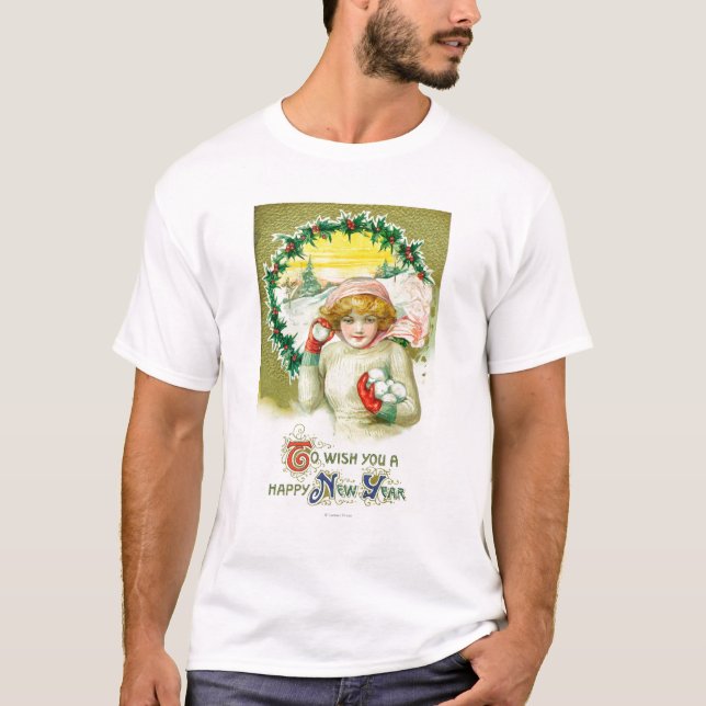 T-shirt Pour vous souhaiter un combat de Snowball de bonne (Devant)
