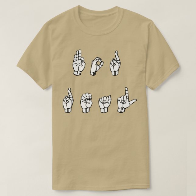T-shirt POUR VRAI ASL Sign Language Design 1 (Design devant)