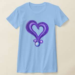 T-shirt Pourcentage de coeur violet KiniArt