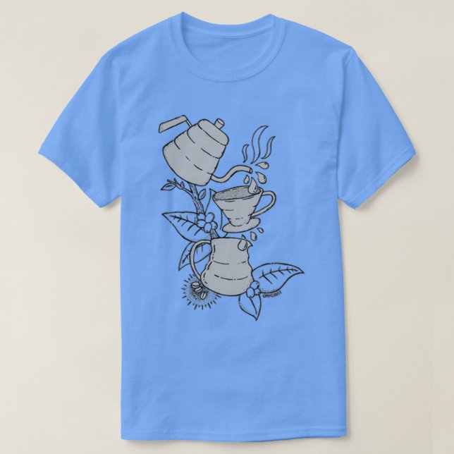 T-shirt Pourover Café blanc (Design devant)