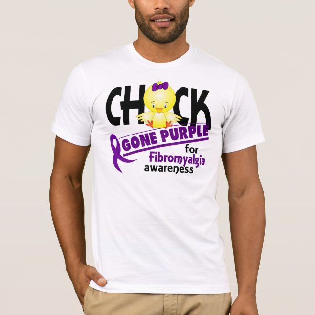 T-shirt Pourpre allé par poussin 2 de fibromyalgie (Devant)