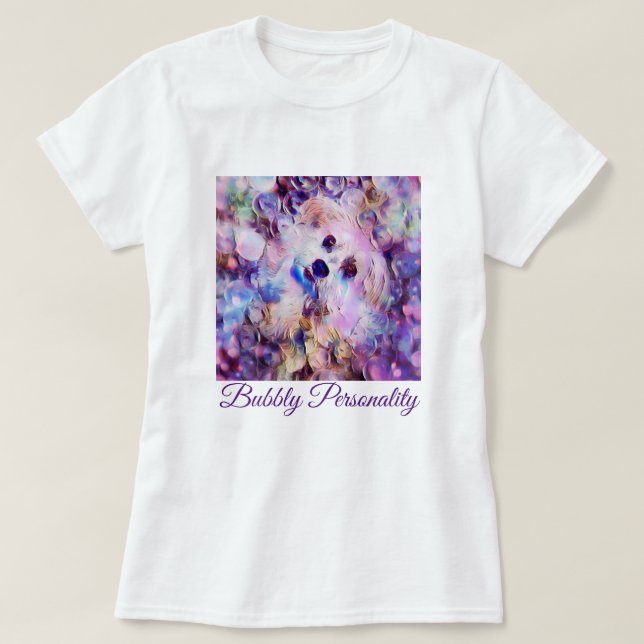T-shirt " pourpre de bulles mignonnes de chiot "de (Design devant)
