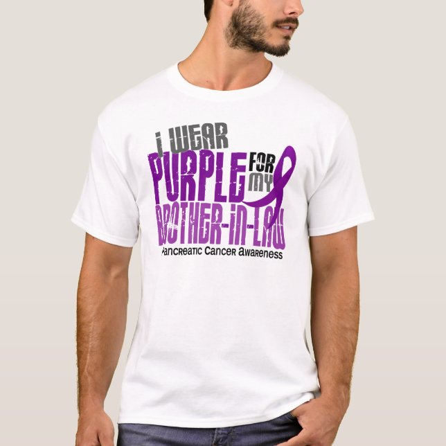 T-shirt Pourpre de Cancer pancréatique pour mon beau-frère (Devant)