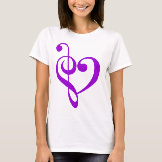 T-shirt Pourpre de coeur de musique