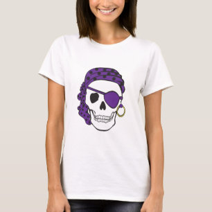 T-shirt pourpre de crâne de pirate