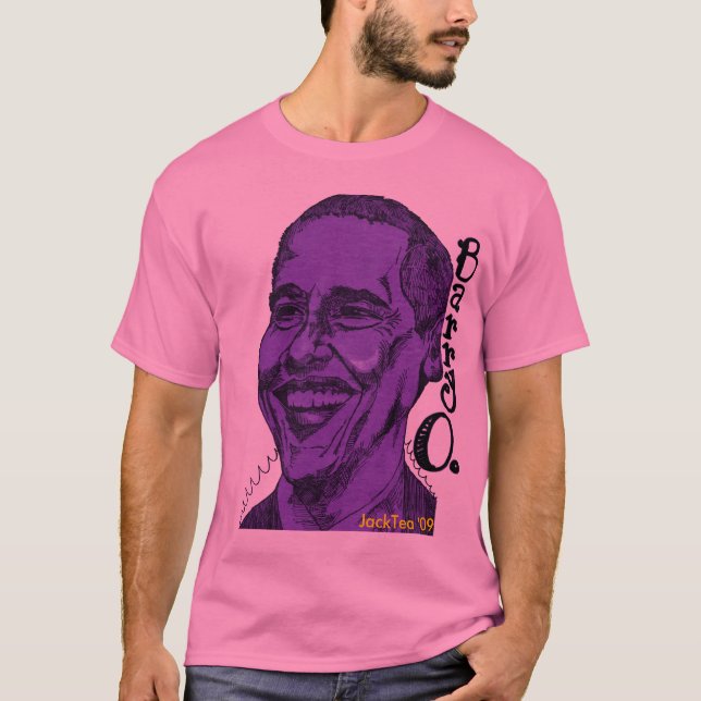 T-shirt Pourpre de pièce en t de Barack, JackTea '09 (Devant)