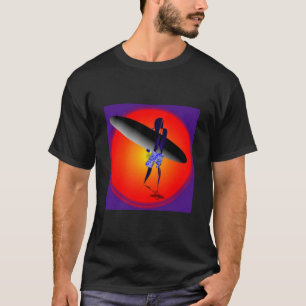 T-shirt Pourpre de plage de coucher du soleil