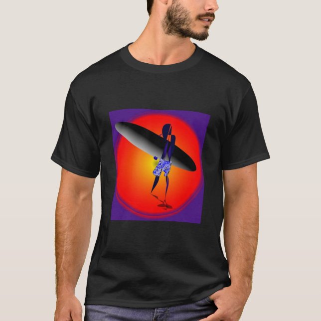 T-shirt Pourpre de plage de coucher du soleil (Devant)