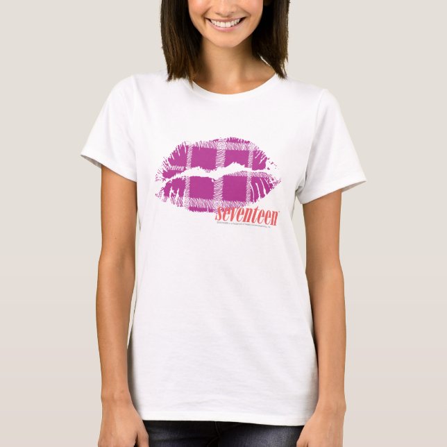 T-shirt Pourpre de plaid (Devant)