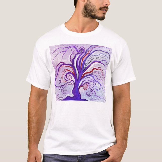 T-shirt Pourpre et arbre de lavande (Devant)
