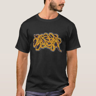 T-shirt pourpre et chemise de graffiti d'or