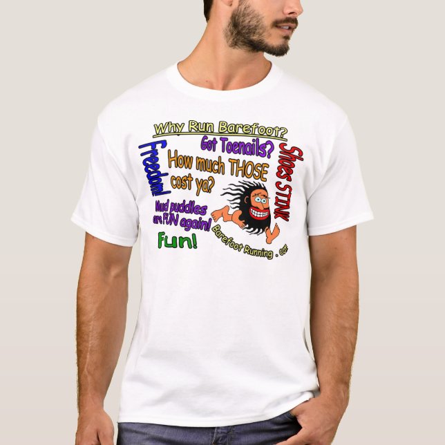 T-shirt Pourquoi course aux pieds nus ? (Devant)