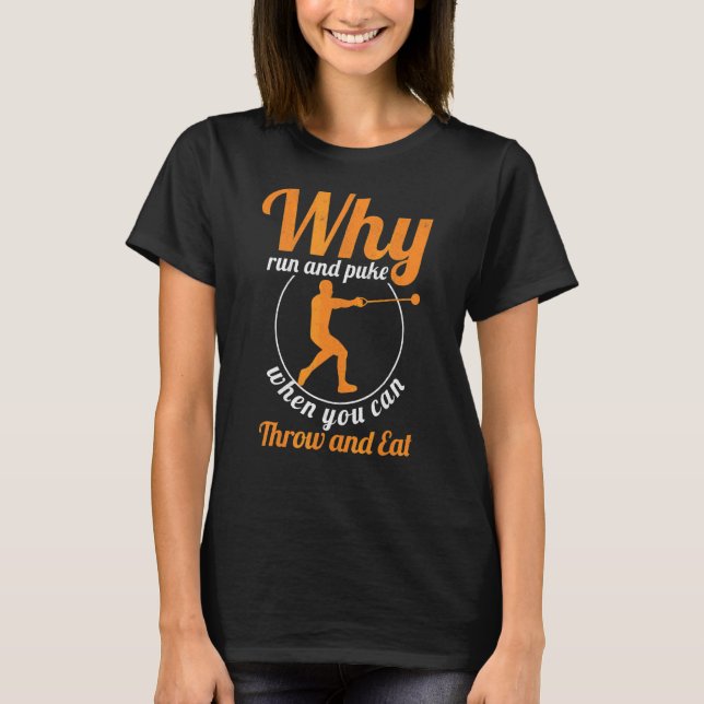 T-shirt Pourquoi Exécuter Et Puke Thrower Track Et Field H (Devant)