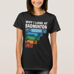 T-shirt Pourquoi Je Perds À Badminton Drôle Ma Faute 1