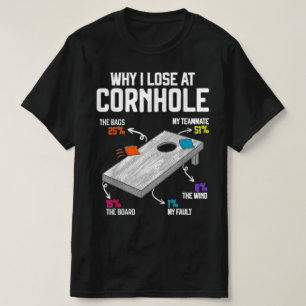 T-shirt Pourquoi je perds à Cornhole Humour Toss comme un