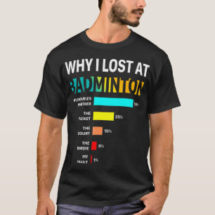 T-shirt Pourquoi je perds au badminton raison drôle jouer 