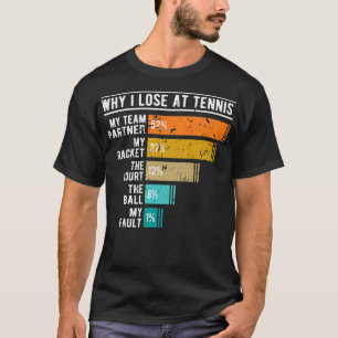 T-shirt Pourquoi je perds au tennis amusant pour le joueur