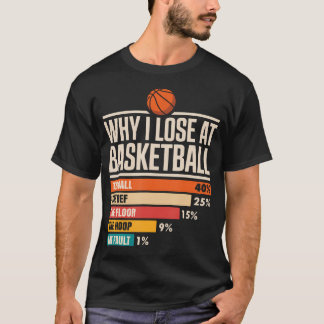 T-shirt Pourquoi je rate toujours drôle graphique basket-b