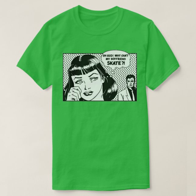 T-shirt pourquoi mon petit ami ne peut pas patiner (Design devant)