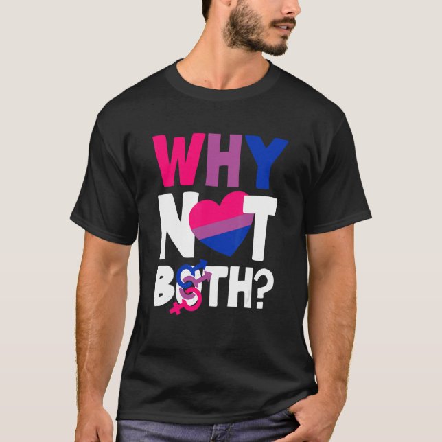 T-shirt Pourquoi pas les deux Bi Pride drapeau Bisexual (Devant)