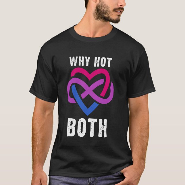 T-shirt Pourquoi pas les deux Polyamory Infinity Heart Bi  (Devant)