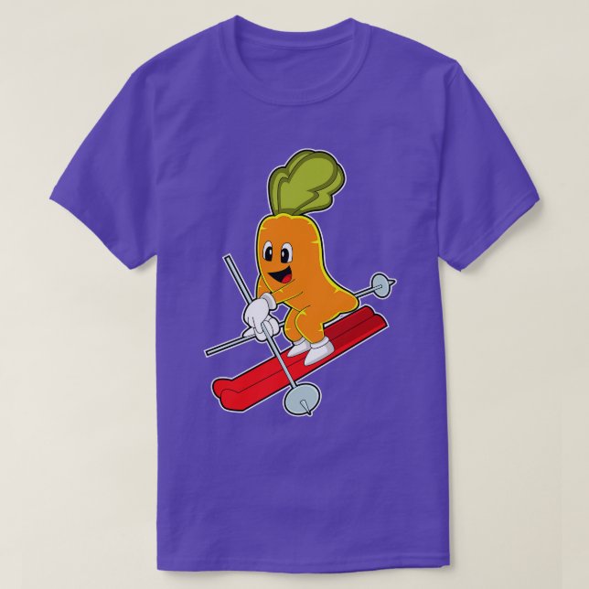T-shirt pourrir comme skieur avec ski (Design devant)