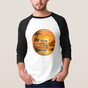 T-shirt Poursuite de l'heure dorée Oasis du coucher de sol