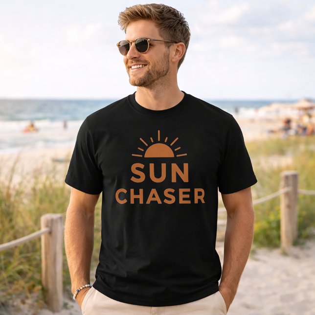T-shirt Poursuite du Soleil Typographie Graphique Coucher  (Créateur téléchargé)