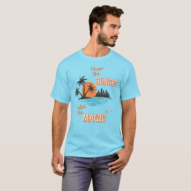 T-shirt Poursuivre Le Coucher Du Soleil (Devant entier)