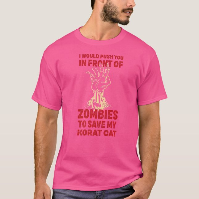T-shirt Poussez-Vous Dans Les Zombies Pour Sauver Mon Chat (Devant)