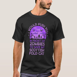 T-shirt Poussez-Vous Dans Les Zombies Pour Sauver Mon Chat