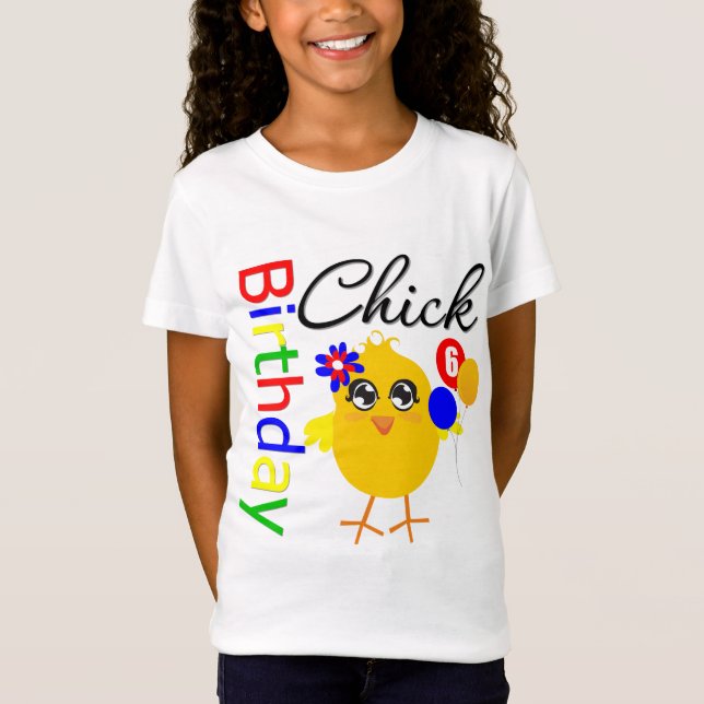 T-Shirt Poussin d'anniversaire 6 années (Devant)