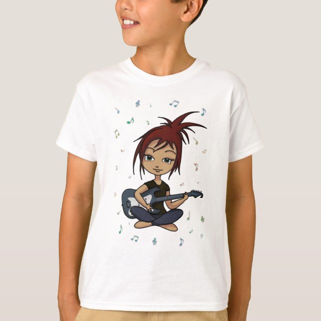 T-shirt Poussin de guitare (version 1, avec des notes de (Devant)