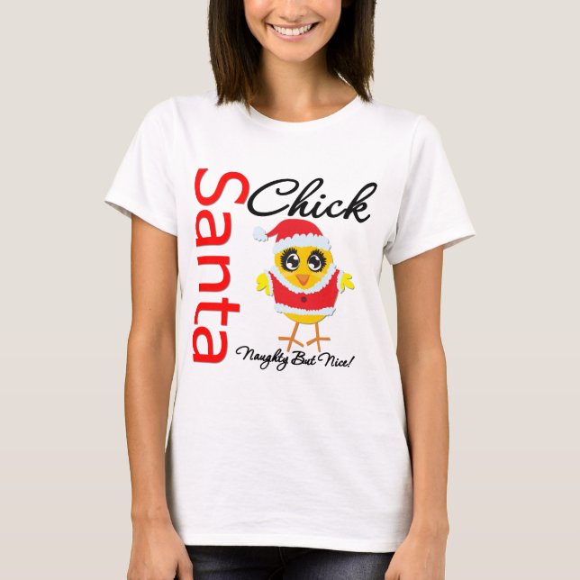 T-shirt Poussin de Père Noël vilain mais Nice (Devant)